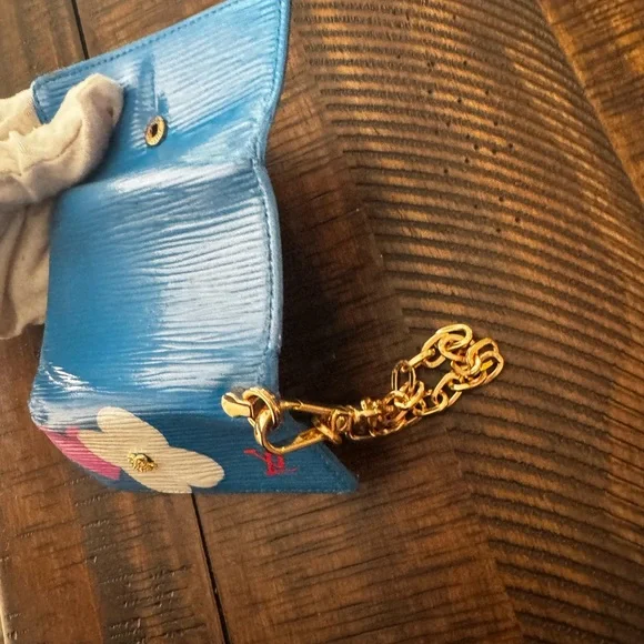 Louis Vuitton epi-leather hand, painted card key holder converted wristlet - Picture 10 of 17